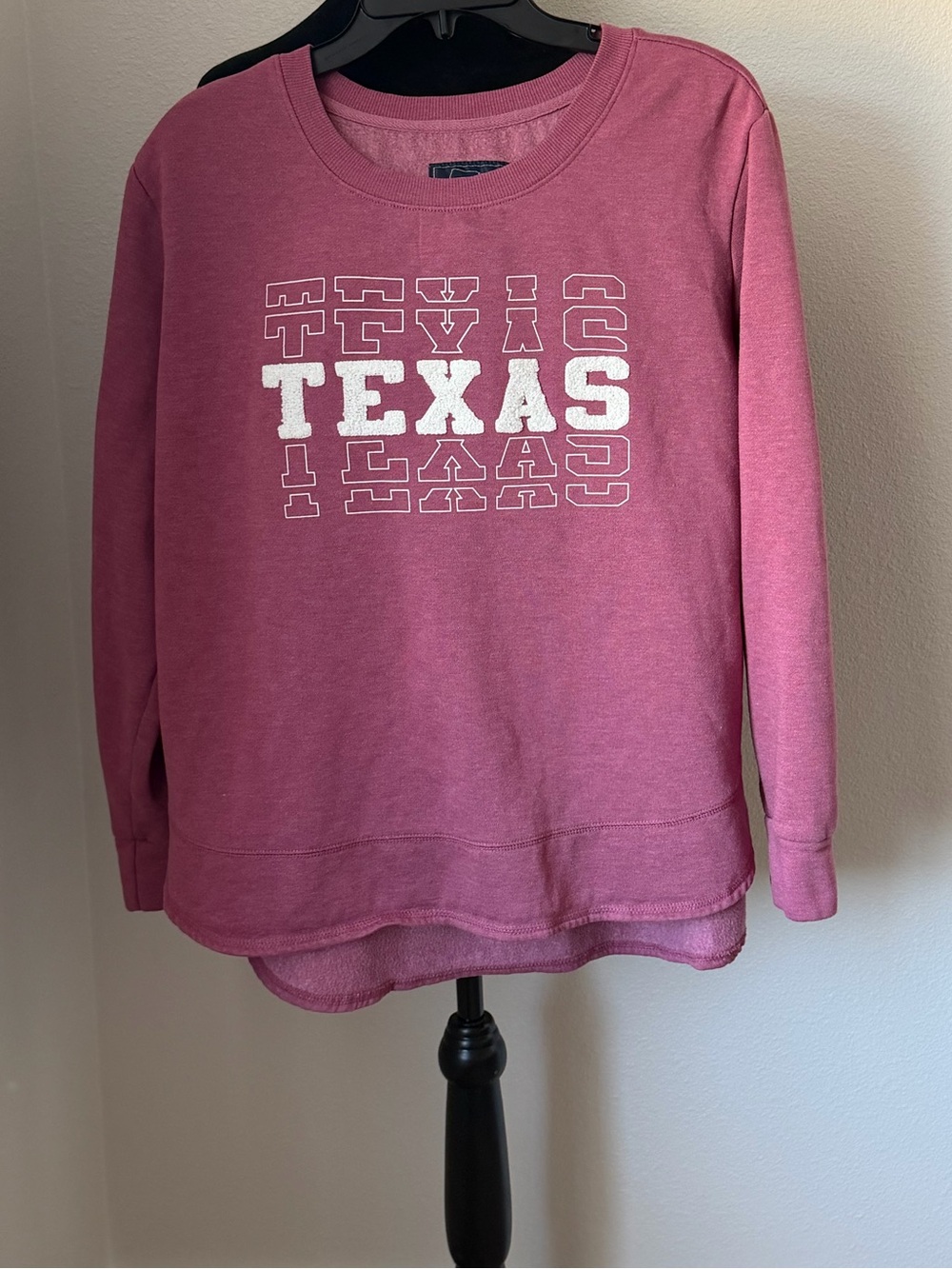 State of Mine Texas Graphic Crewneck Sweatshirt in Dusty Rose XXL Womens